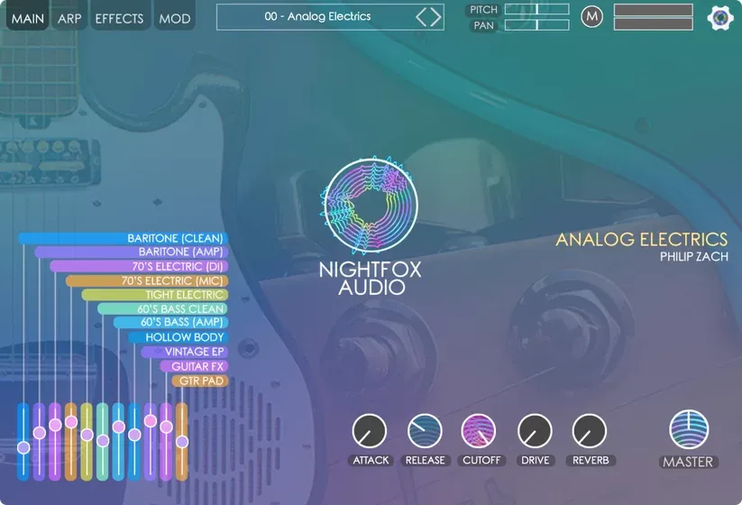 Nightfox Audio Analog Electrics – Instrumento Virtual de Guitarras y Bajos Eléctricos