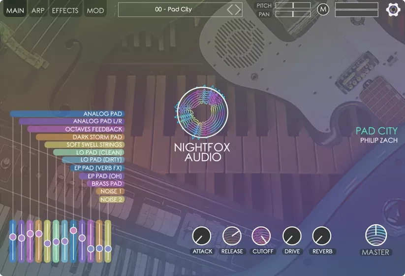 Nightfox Audio Pad City – Instrumento Virtual de Pads Analógicos