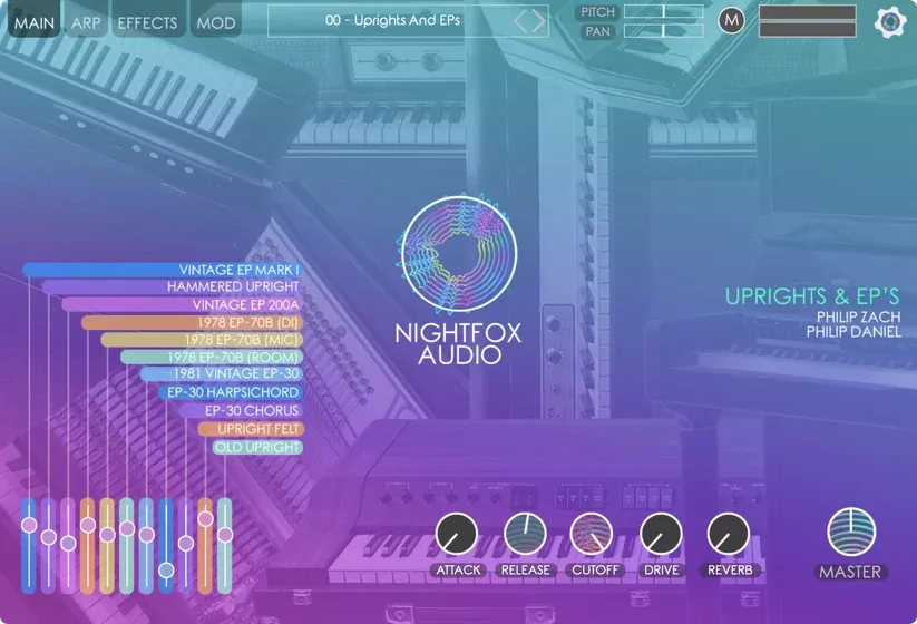 Nightfox Audio Uprights and EPs – Instrumento Virtual de Pianos Eléctricos y Verticales