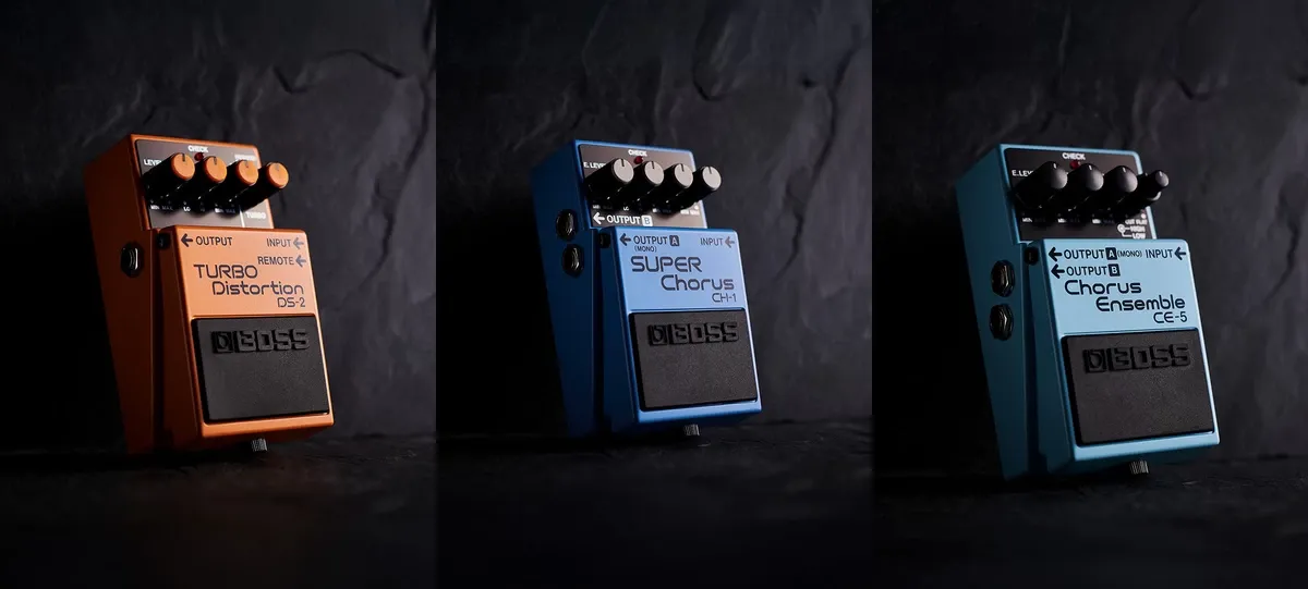 Pedales de efecto BOSS DS-2, CH-1 y CE-5
