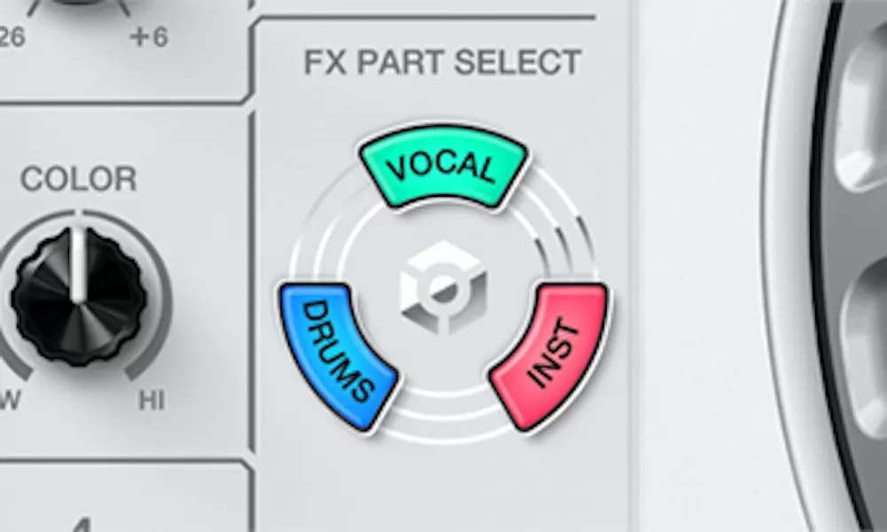 Control FX PART SELECT del DDJ-FLX10-W para separar voces, batería e instrumentos