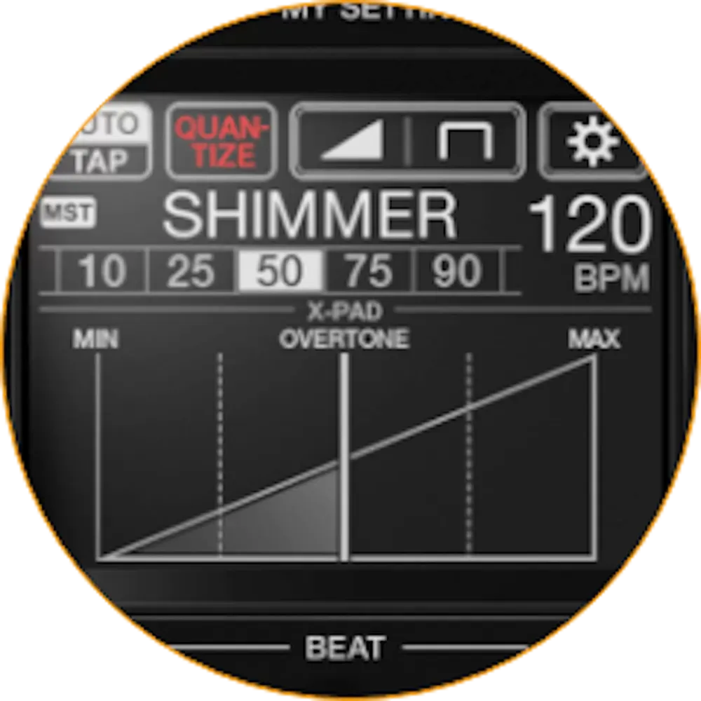 Pantalla táctil de Beat FX del Pioneer DJ DJM-V10