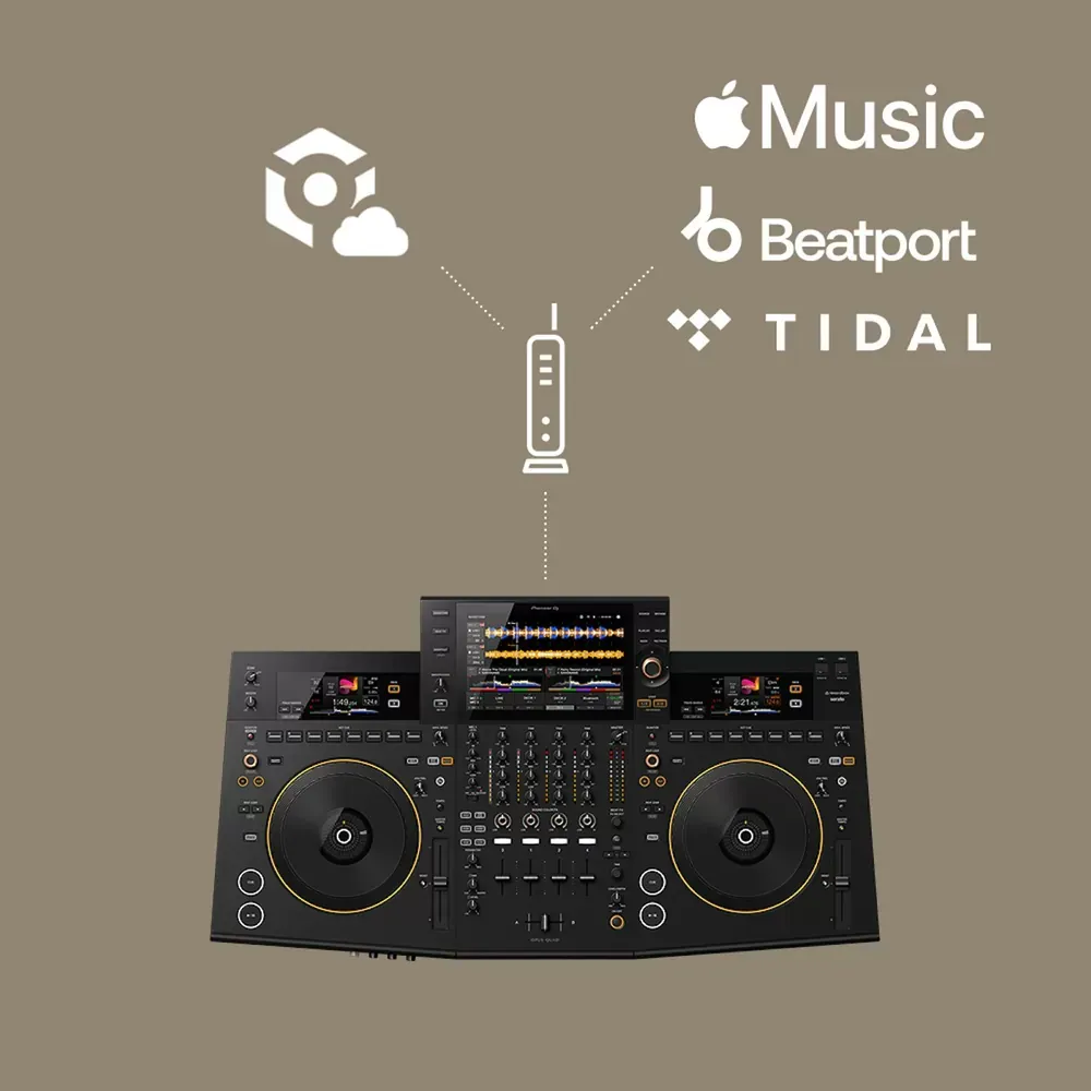 OPUS-QUAD compatible con rekordbox, Serato DJ Pro y streaming Apple Music, Beatport y TIDAL