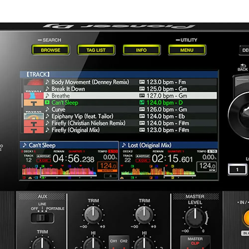 Pantalla a color de 7 pulgadas del Pioneer DJ XDJ-RR