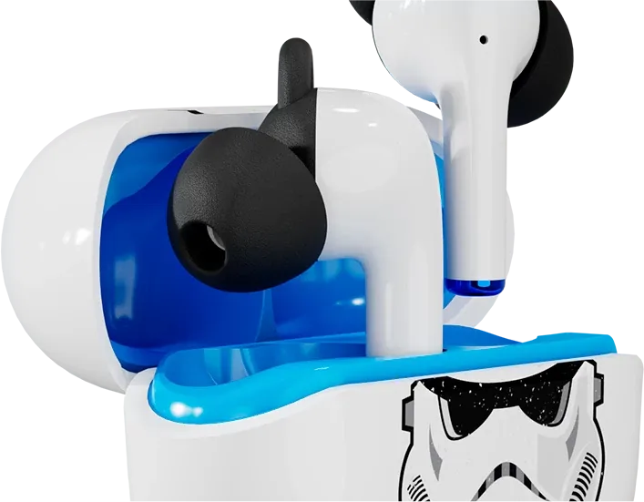 Estuche de carga del Primus Arcus 240 Stormtrooper abierto, con el interior azul