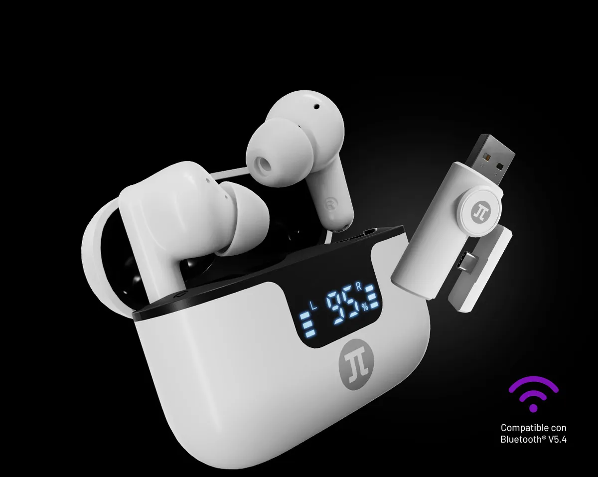 Primus Arcus 300S con su dongle 2 en 1 USB-C y USB-A, compatible con Bluetooth 5.4