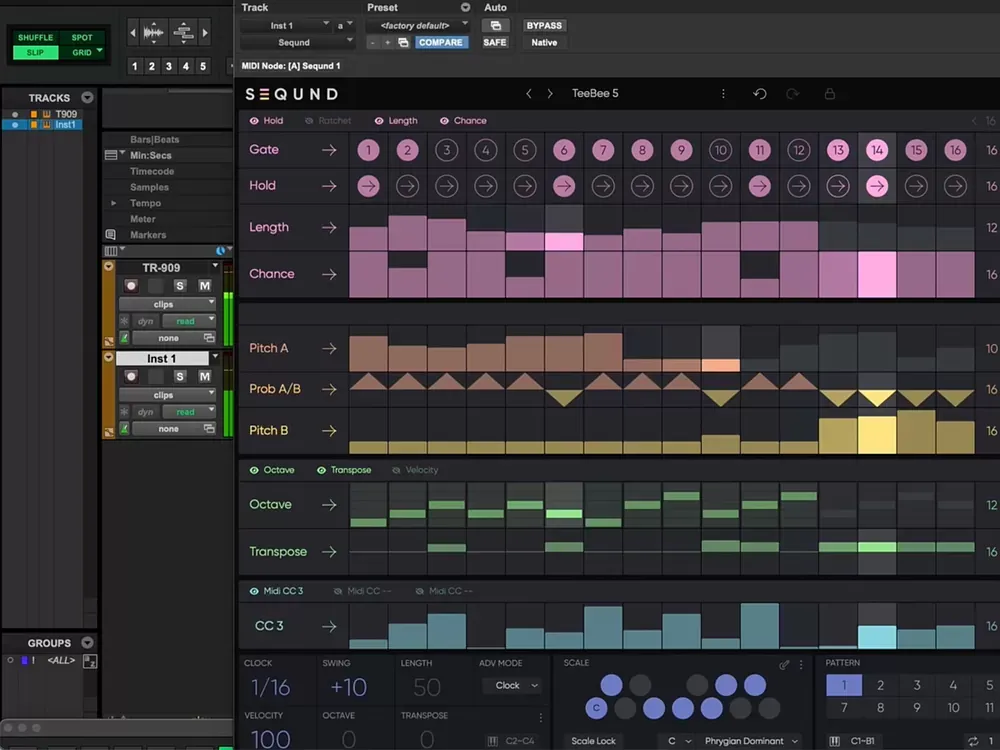 Secuenciador de batería MIDI en Pro Tools Artist