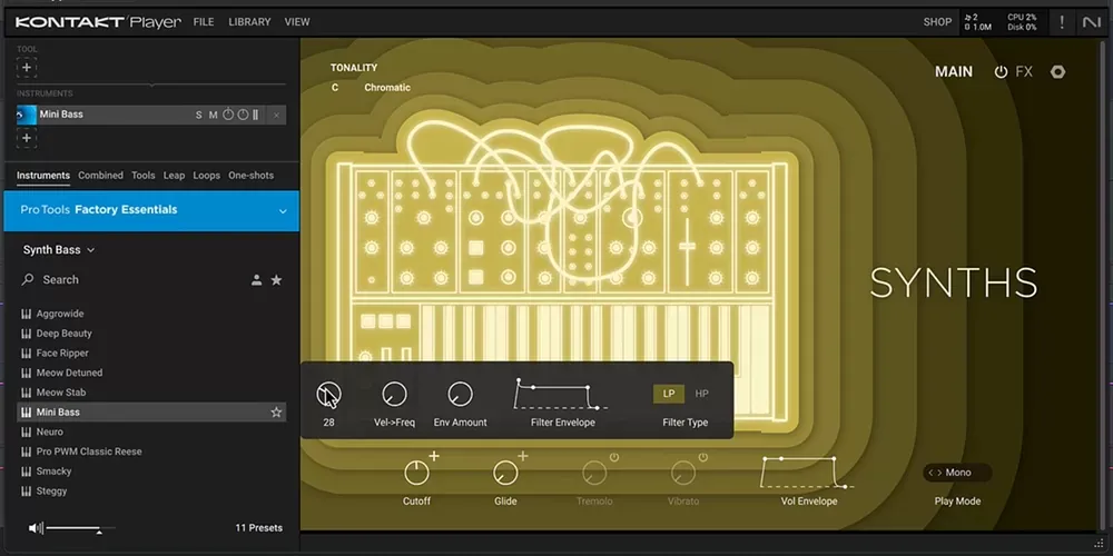 Native Instruments Kontakt 8 Player dentro de Pro Tools