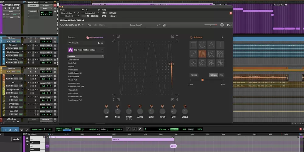Massive X Player dentro de Pro Tools
