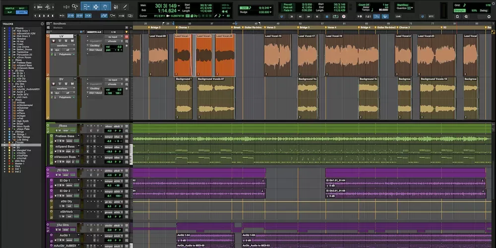 Función Track Pin en la ventana de edición de Pro Tools
