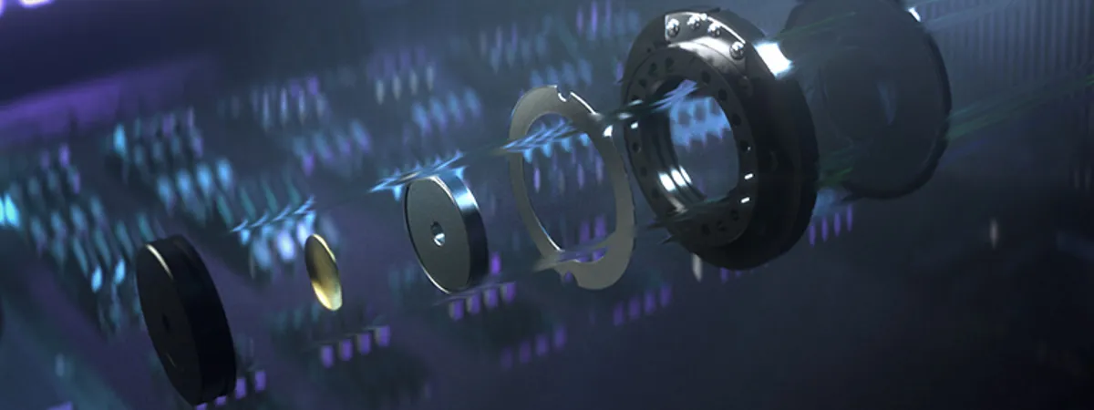 Despiece del driver Razer TriForce de 40 mm, dividido en tres partes