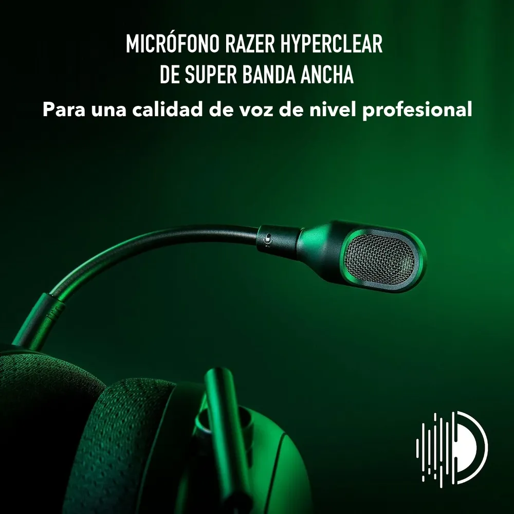 Micrófono Razer HyperClear de super banda ancha del BlackShark V2 HyperSpeed