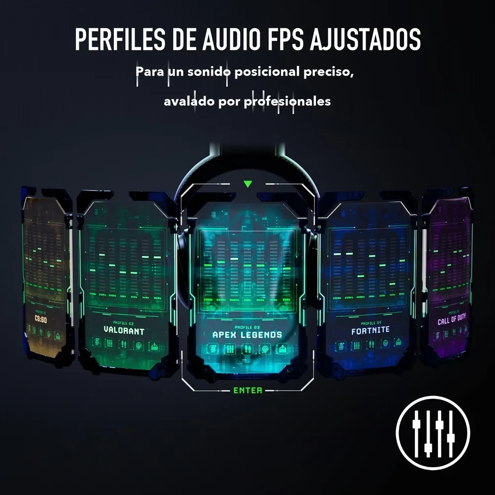 Perfiles de audio FPS del Razer BlackShark V2 HyperSpeed para CS:GO, Valorant, Apex Legends, Fortnite y Call of Duty
