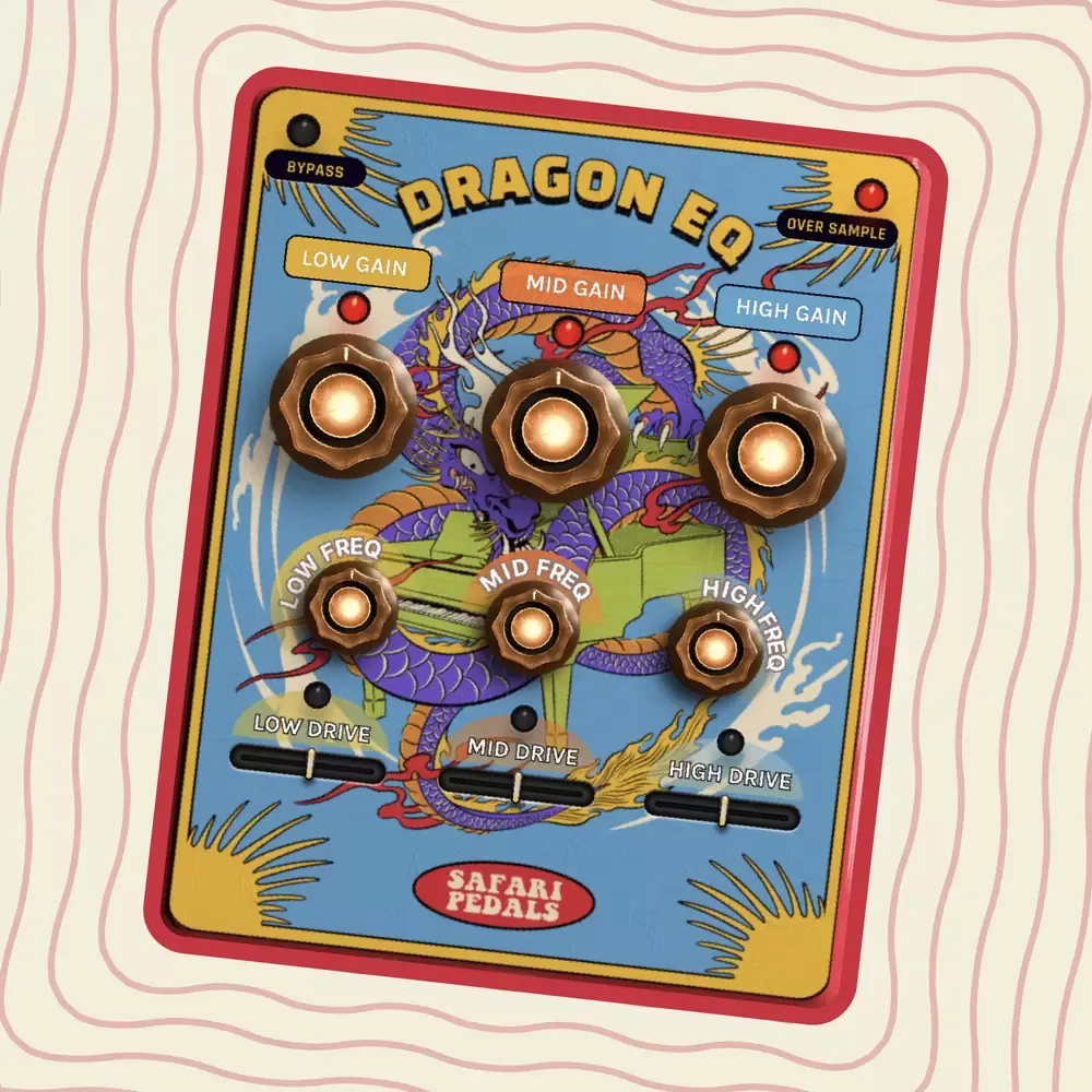 Safari Pedals Dragon EQ, plug-in ecualizador de tres bandas con matriz mid/side y drive