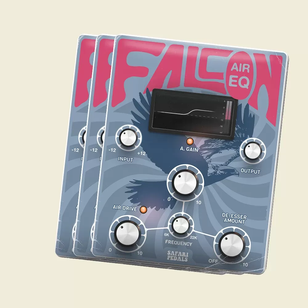 Safari Pedals Falcon Air EQ, plug-in de ecualización de agudos con de-esser integrado y control Air Drive