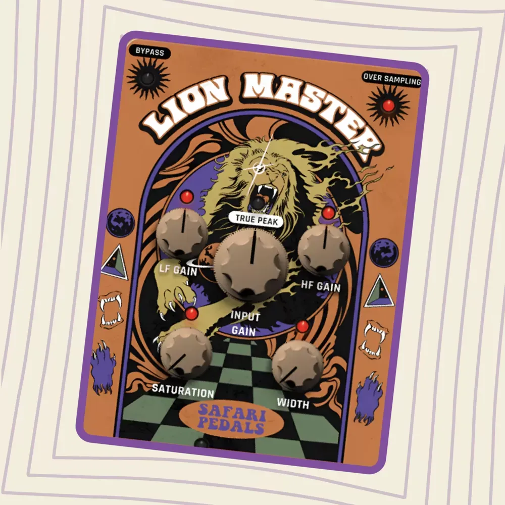 Safari Pedals Lion Master, limitador de masterización con saturación y control de ancho
