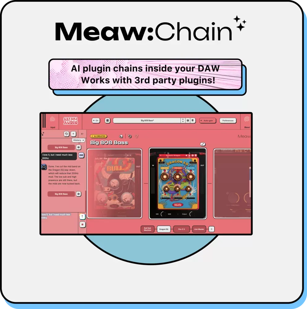 Safari Pedals Meaw:Chain construyendo una cadena de plug-ins con IA dentro de la DAW