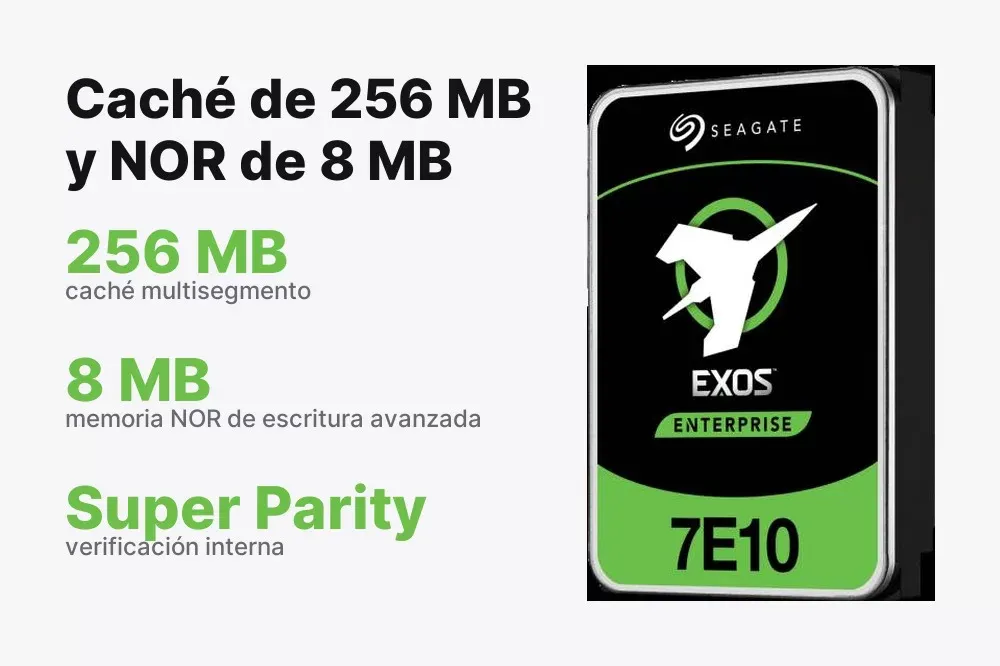 Caché de 256 MB y memoria NOR del Seagate Exos 7E10