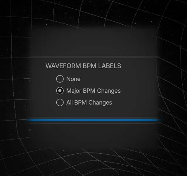 Opciones de etiquetas de BPM en la forma de onda de Serato DJ 5.0