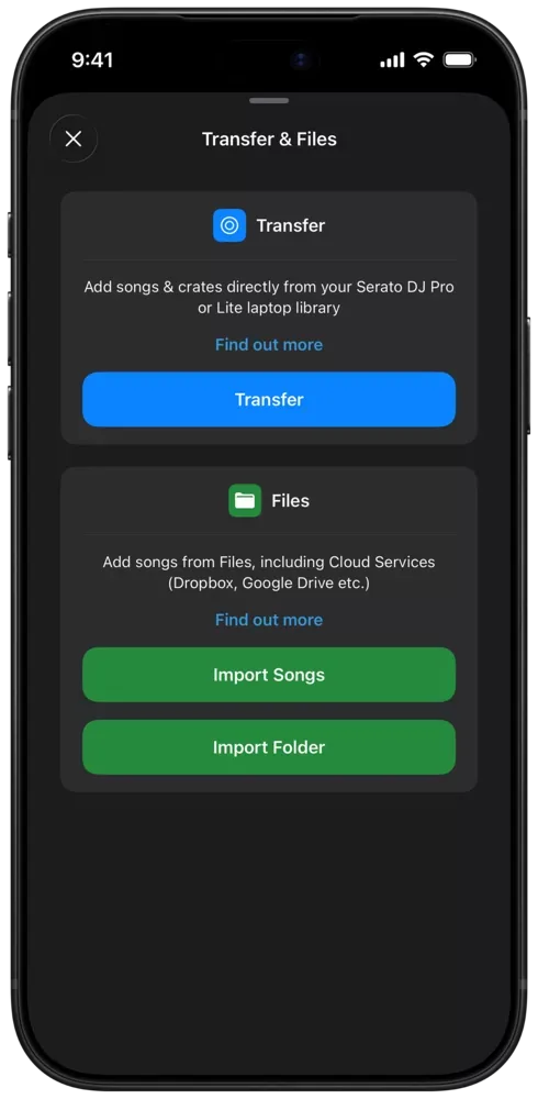 Transferencia de biblioteca desde Serato DJ Pro a iOS
