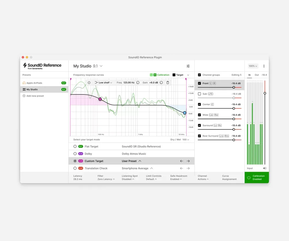 Calibración multicanal hasta 9.1.6 Atmos