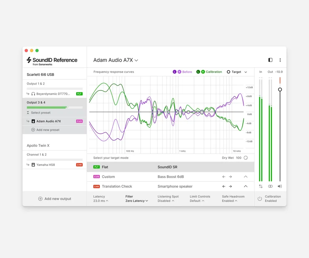 Calibración de parlantes y audífonos
