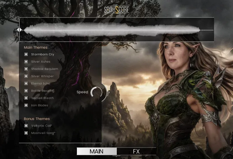 Interfaz principal de Fantasy Vocal Phrases de SonuScore