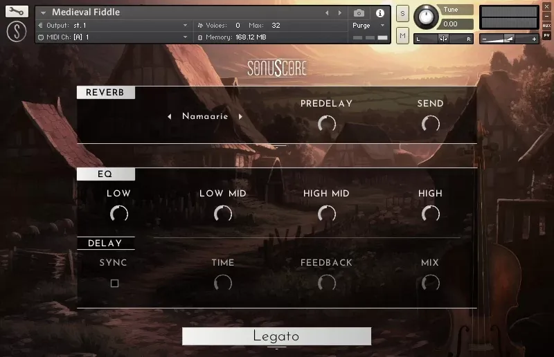 Vista del fiddle en Medieval Phrases Fiddle & Nyckelharpa de SonuScore