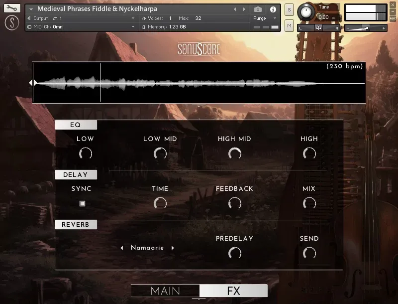 Página FX de Medieval Phrases Fiddle & Nyckelharpa de SonuScore