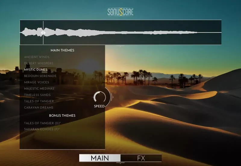 Interfaz principal de Moroccan Vocal Phrases de SonuScore