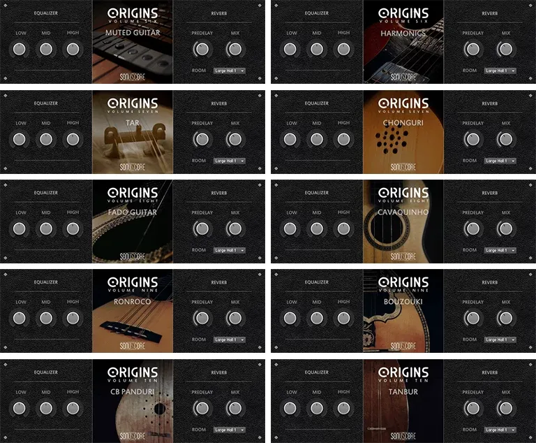 Los instrumentos solistas del Origins Bundle Vol. 6-10 de SonuScore