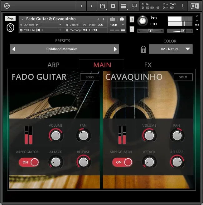 Interfaz del Multi-Arpeggio-Designer de SonuScore Origins Vol. 6-10