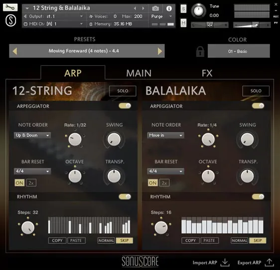Multi-Arpeggio-Designer de SonuScore Origins Vol.3