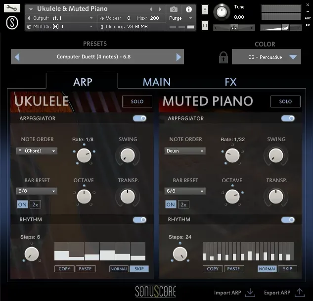 Multi-Arpeggio-Designer de SonuScore Origins Vol.5