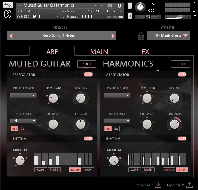 Multi-Arpeggio-Designer de SonuScore Origins Vol.6