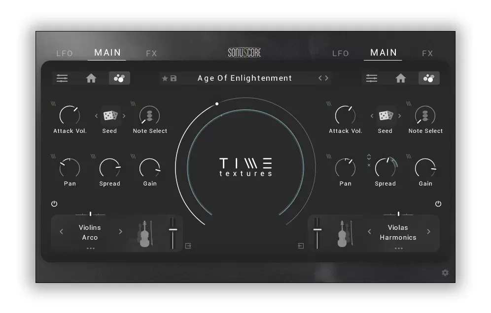 Pagina Emitter de Time Textures de SonuScore