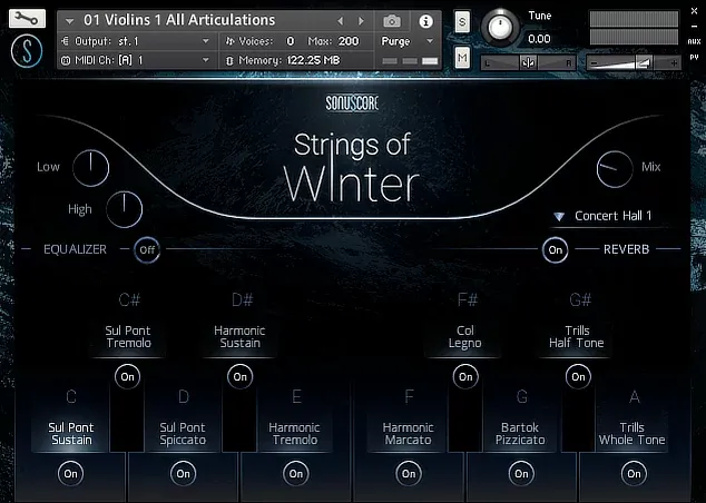 Motor y exportacion MIDI de SonuScore Strings of Winter