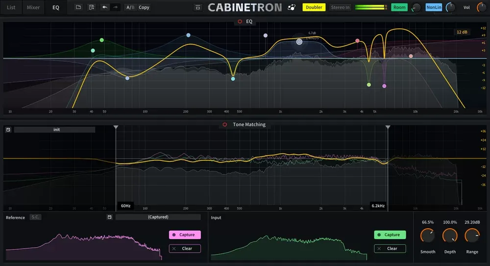 Cabinetron suavizado espectral y 31 mutaciones de EQ