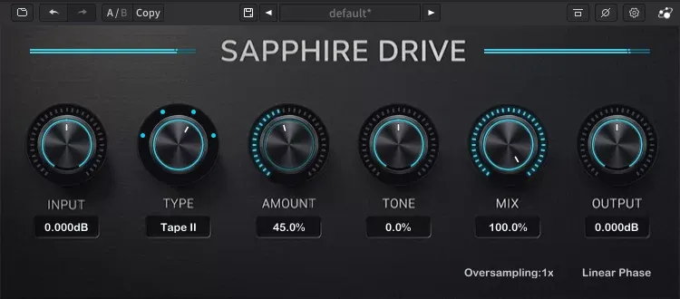 Tipos de saturación de Sapphire Drive