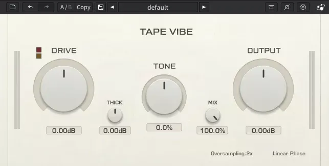 Interfaz de Tape Vibe de ThreeBodyTech