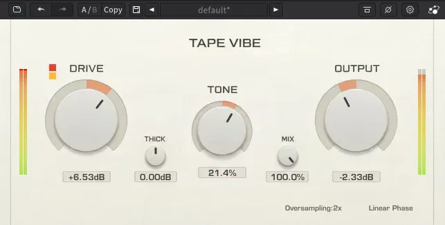 Sobremuestreo y latencia de Tape Vibe