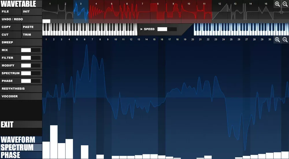 Editor de wavetables de Icarus