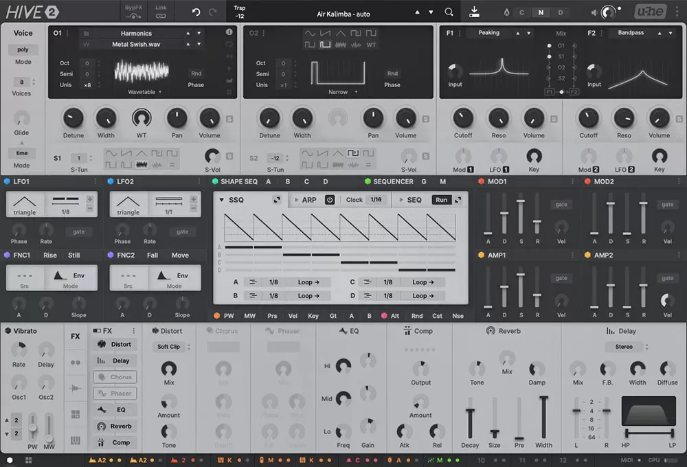 Skin alternativa Izmo de u-he Hive 2 con una disposición y flujo de trabajo renovados
