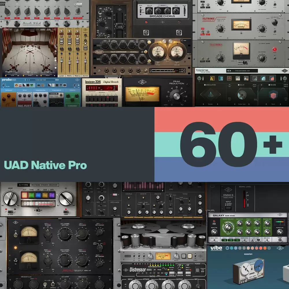 Los más de 60 plug-ins del UAD Native Pro: Ocean Way, Paradise Guitar Studio, Fairchild, Distressor, Lexicon 224 y más