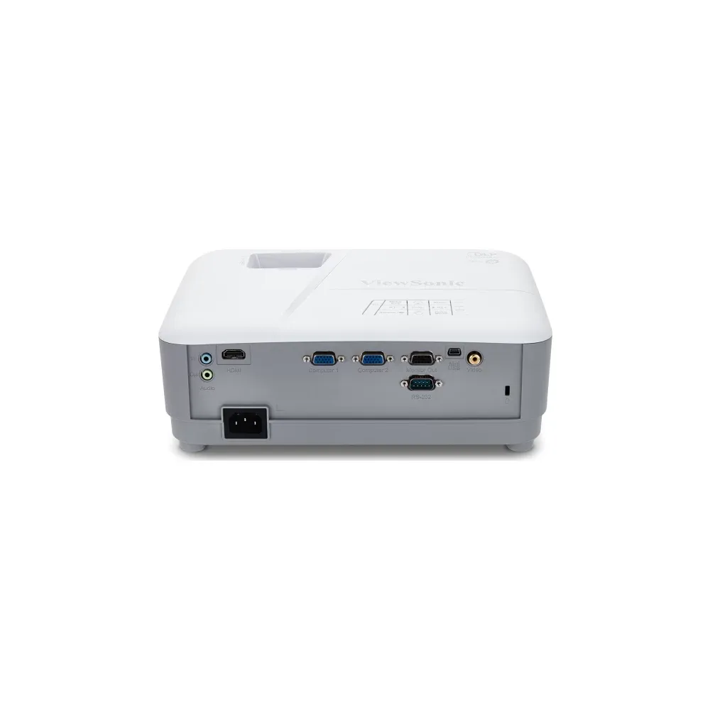Vista trasera del ViewSonic PA503W con su panel de conexiones
