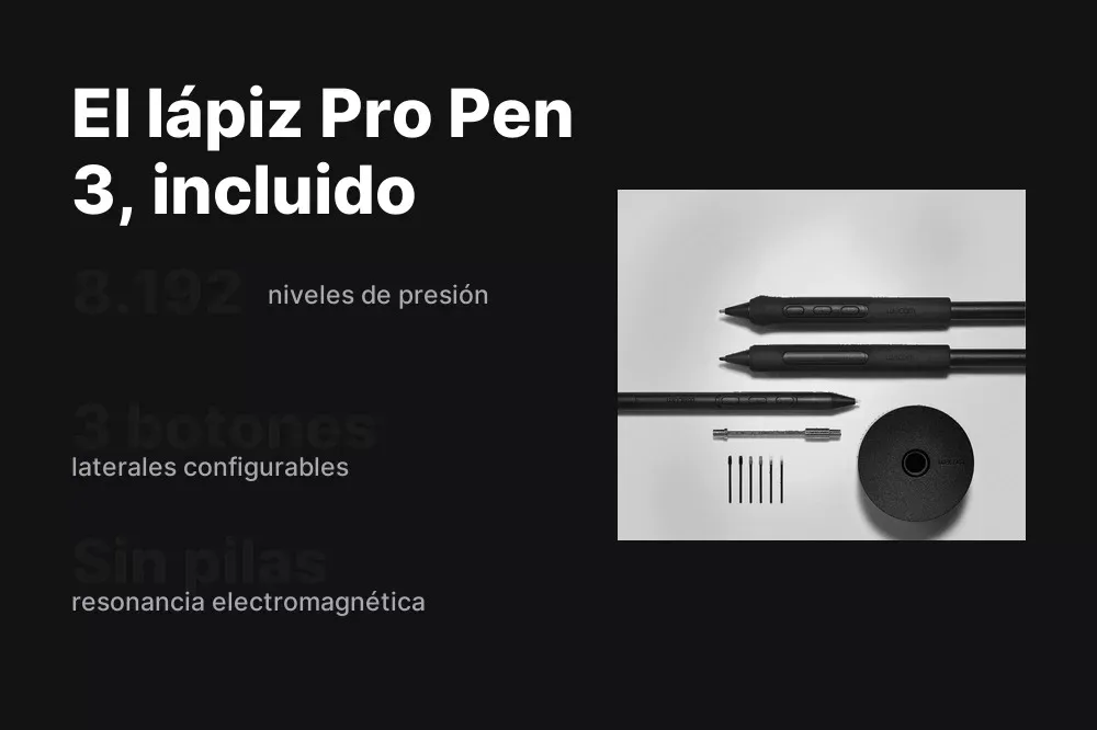 Lápiz Wacom Pro Pen 3 con 8.192 niveles de presión