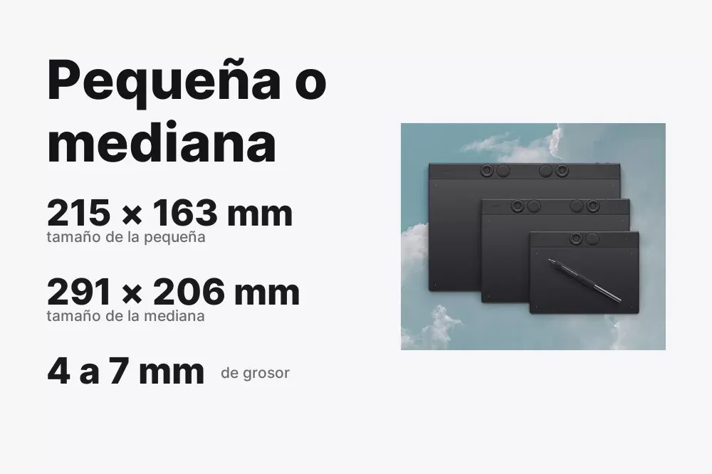 Los dos tamaños de la Wacom Intuos Pro: pequeña y mediana