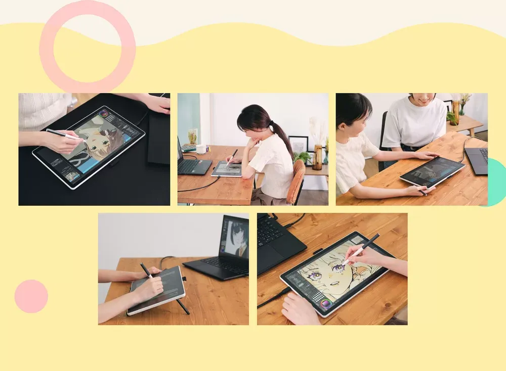 La Wacom One 14 en distintos escritorios y formas de uso