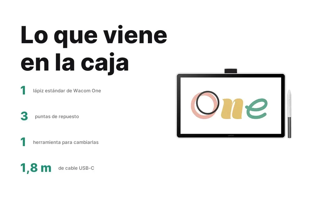Contenido de la caja de la Wacom One 14
