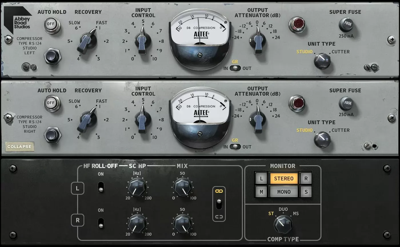 Waves Abbey Road RS124 Compressor interfaz del plugin